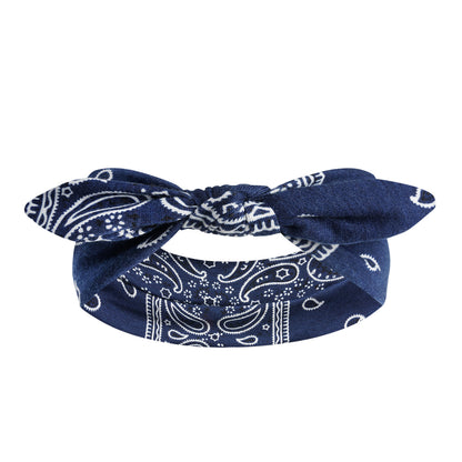Paisley print headband with bow