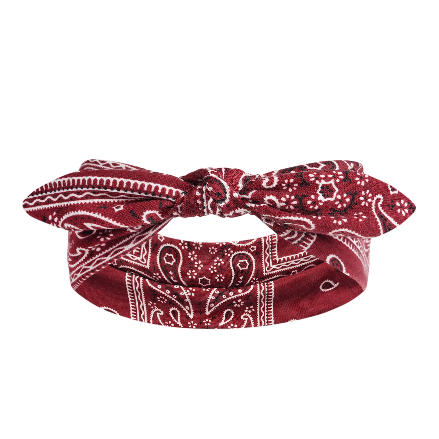 Paisley print headband with bow