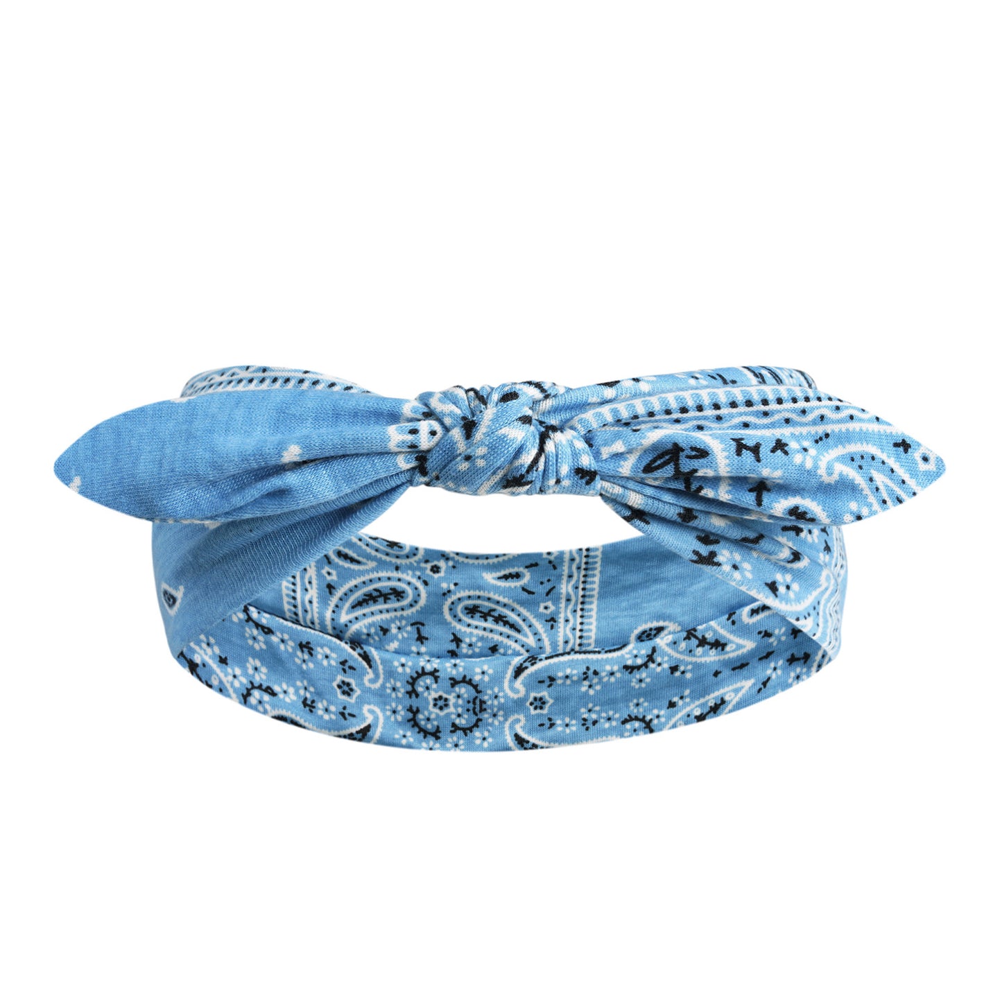Paisley print headband with bow