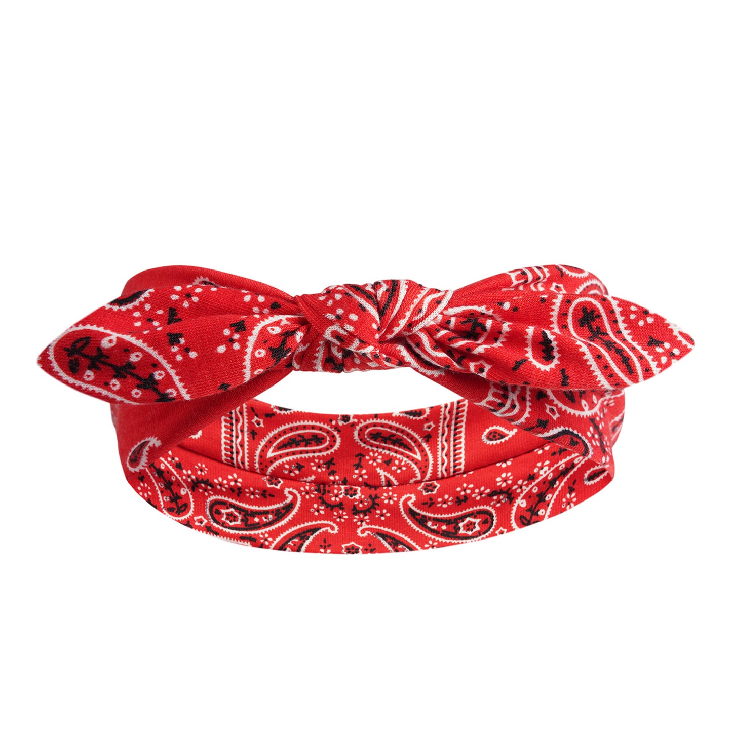 Paisley print headband with bow