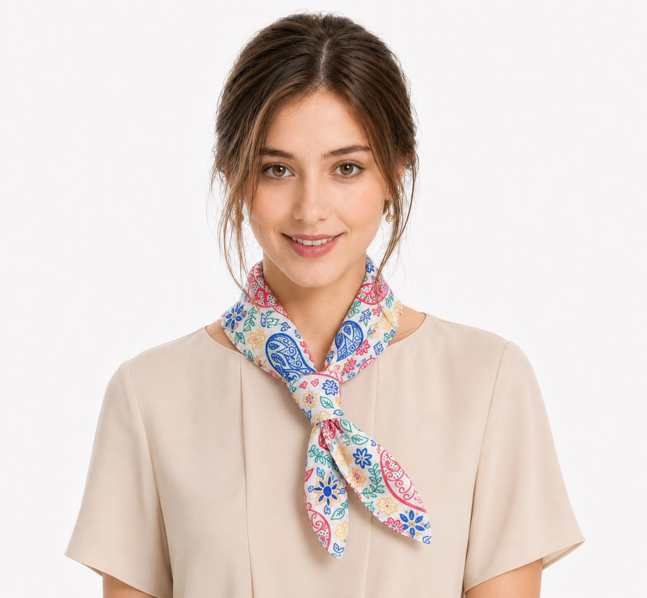 Floral paisley print square scarf