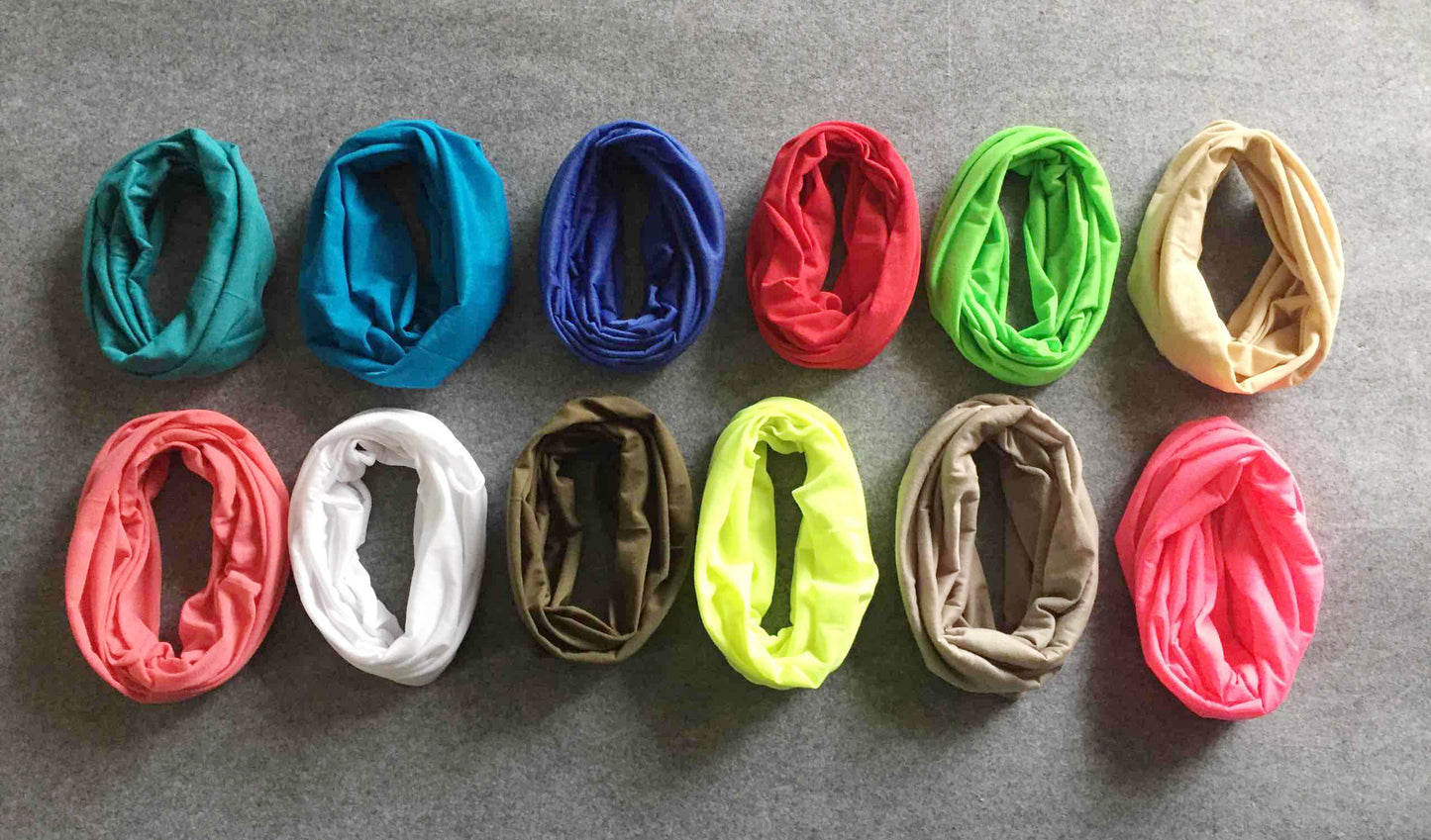 20 pieces bulk solid colour multi-purpose seamless head wrap