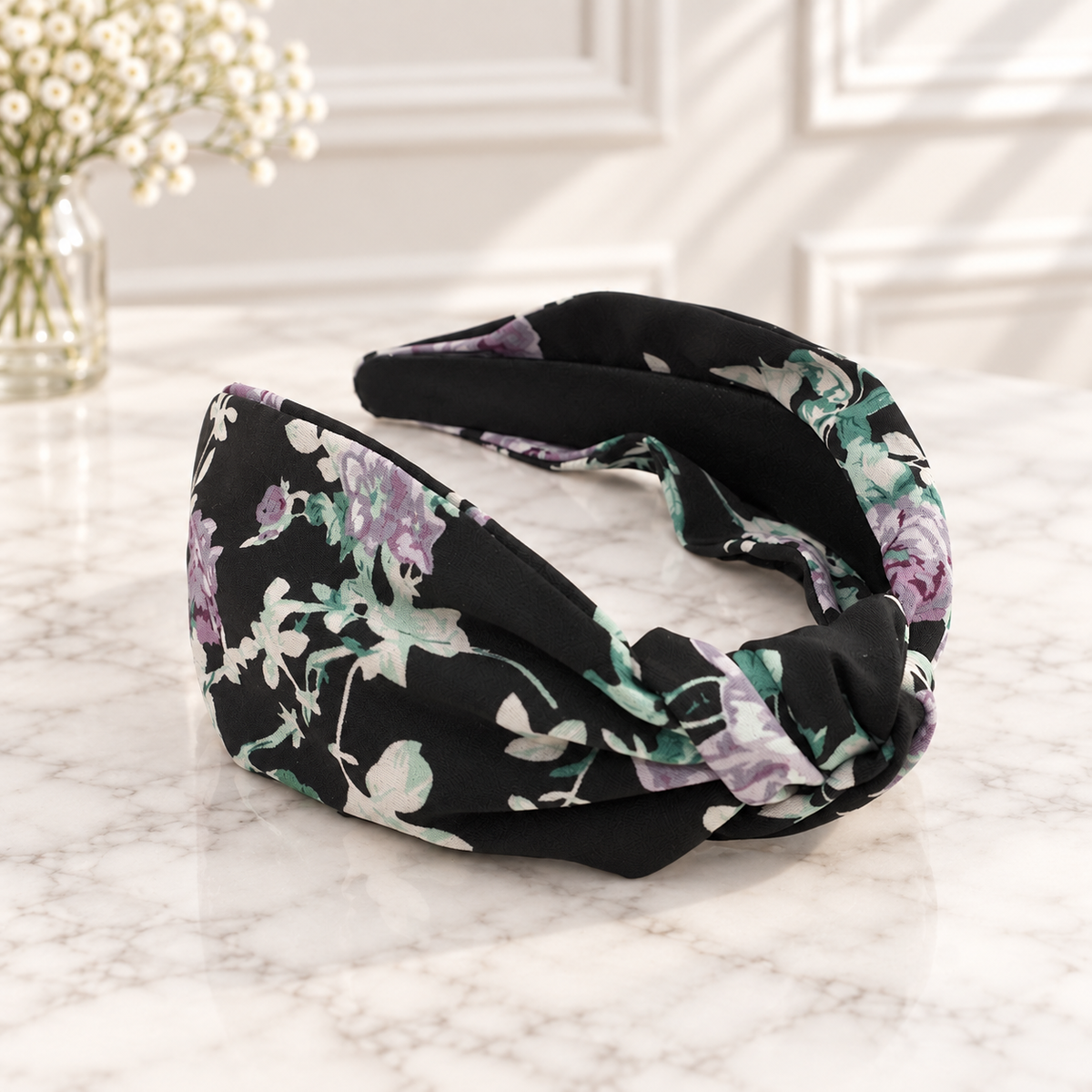 Country floral knotted headband