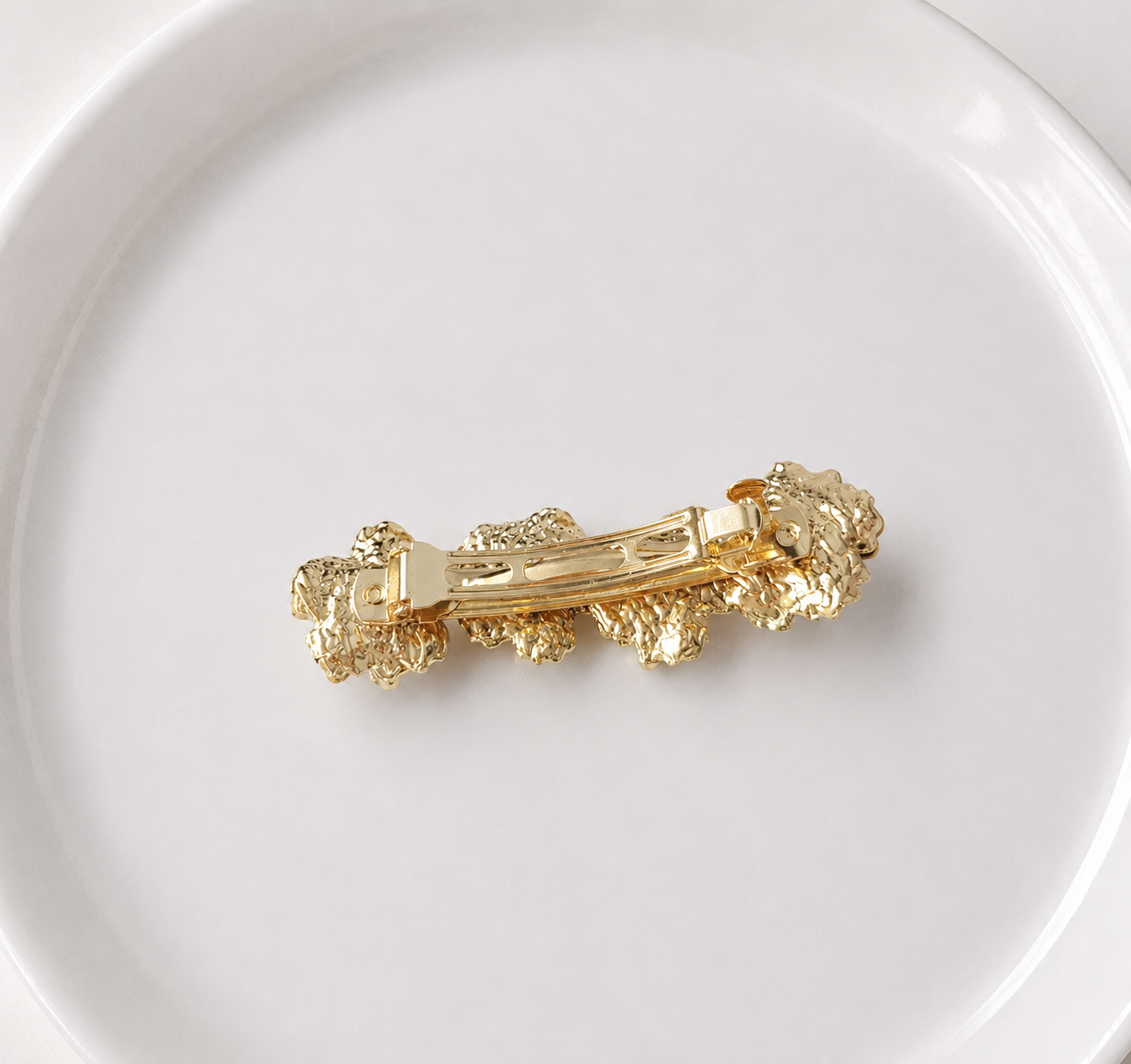 Gold flowers hair barrette