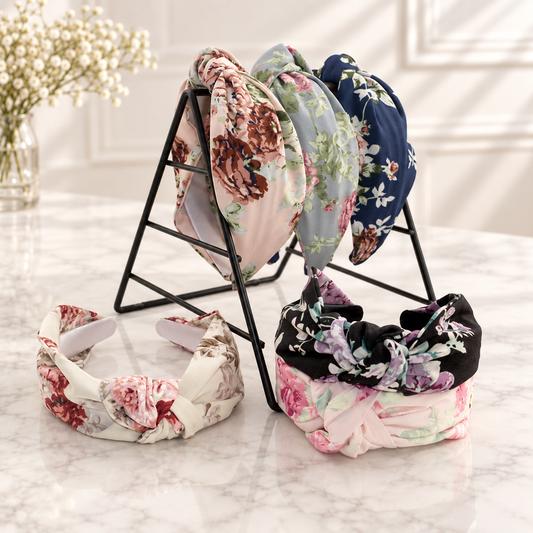 Country floral knotted headband