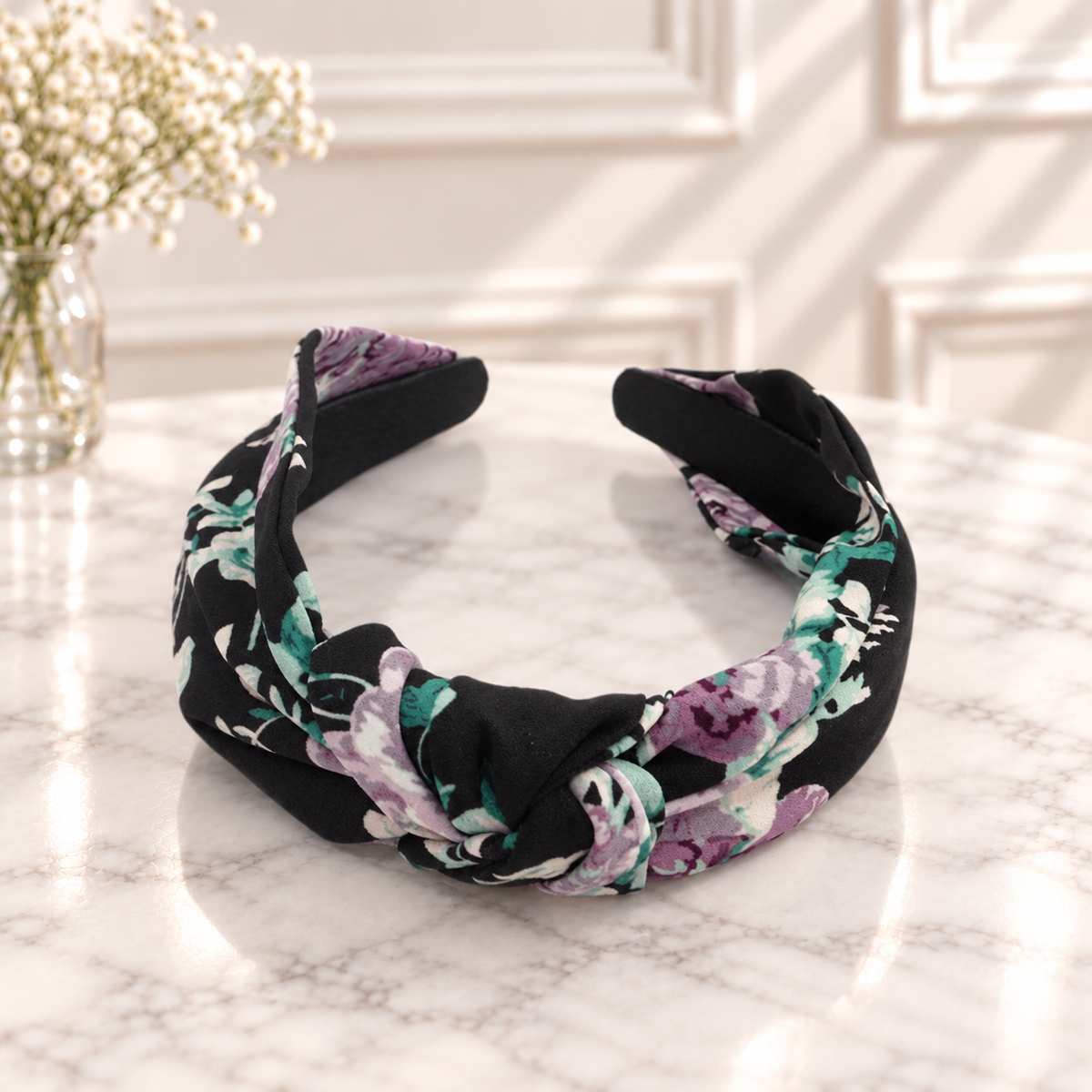 Country floral knotted headband