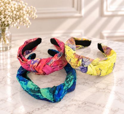 Liberty cotton floral knotted headband