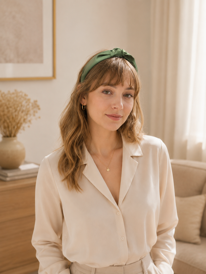 Matte satin knotted headband