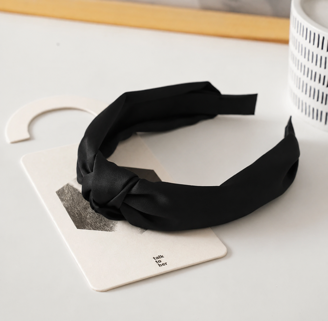 Matte satin knotted headband