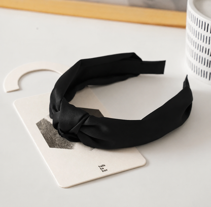 Matte satin knotted headband
