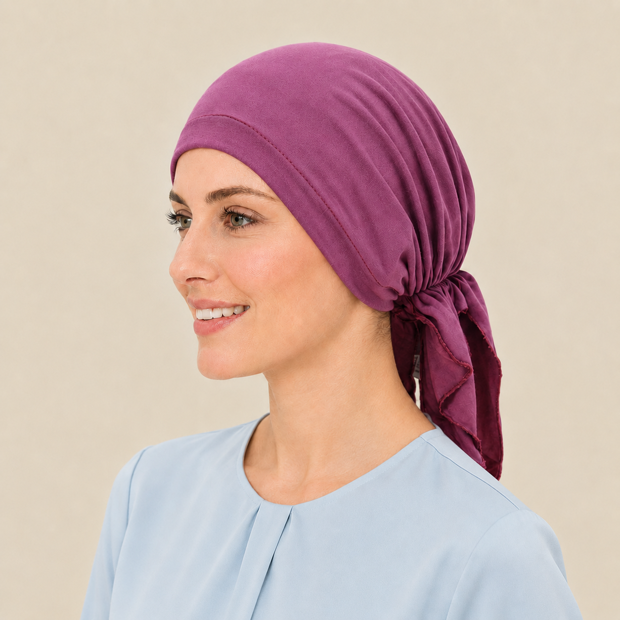 Jersey hair cap with tail