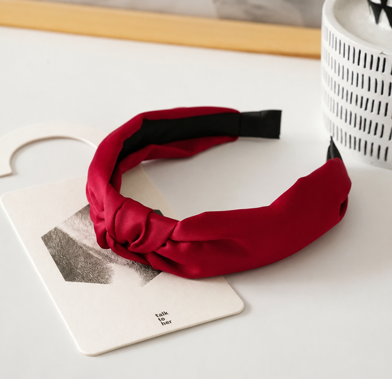 Matte satin knotted headband