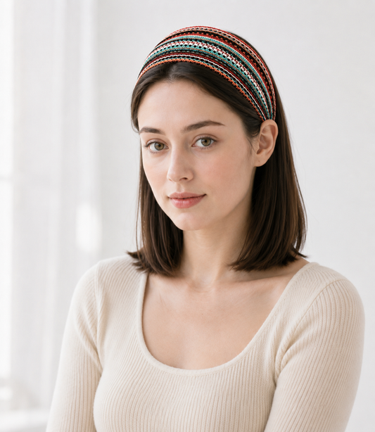 8cm wide stitched lace headband