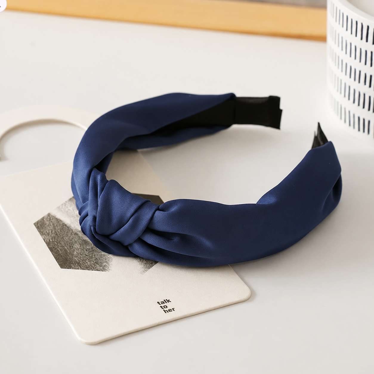 Matte satin knotted headband