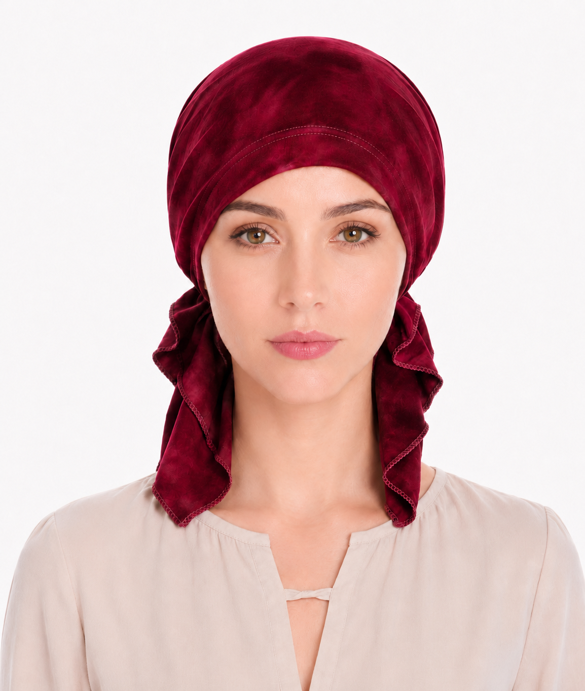 Tie-dye hair cap with tail