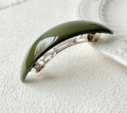 Oval acrylic hair barrette