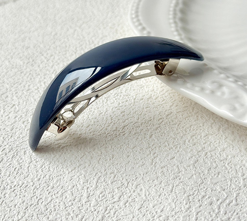 Oval acrylic hair barrette