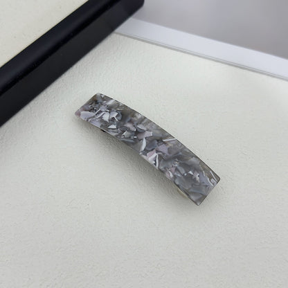 Rectangle resin hair barrette