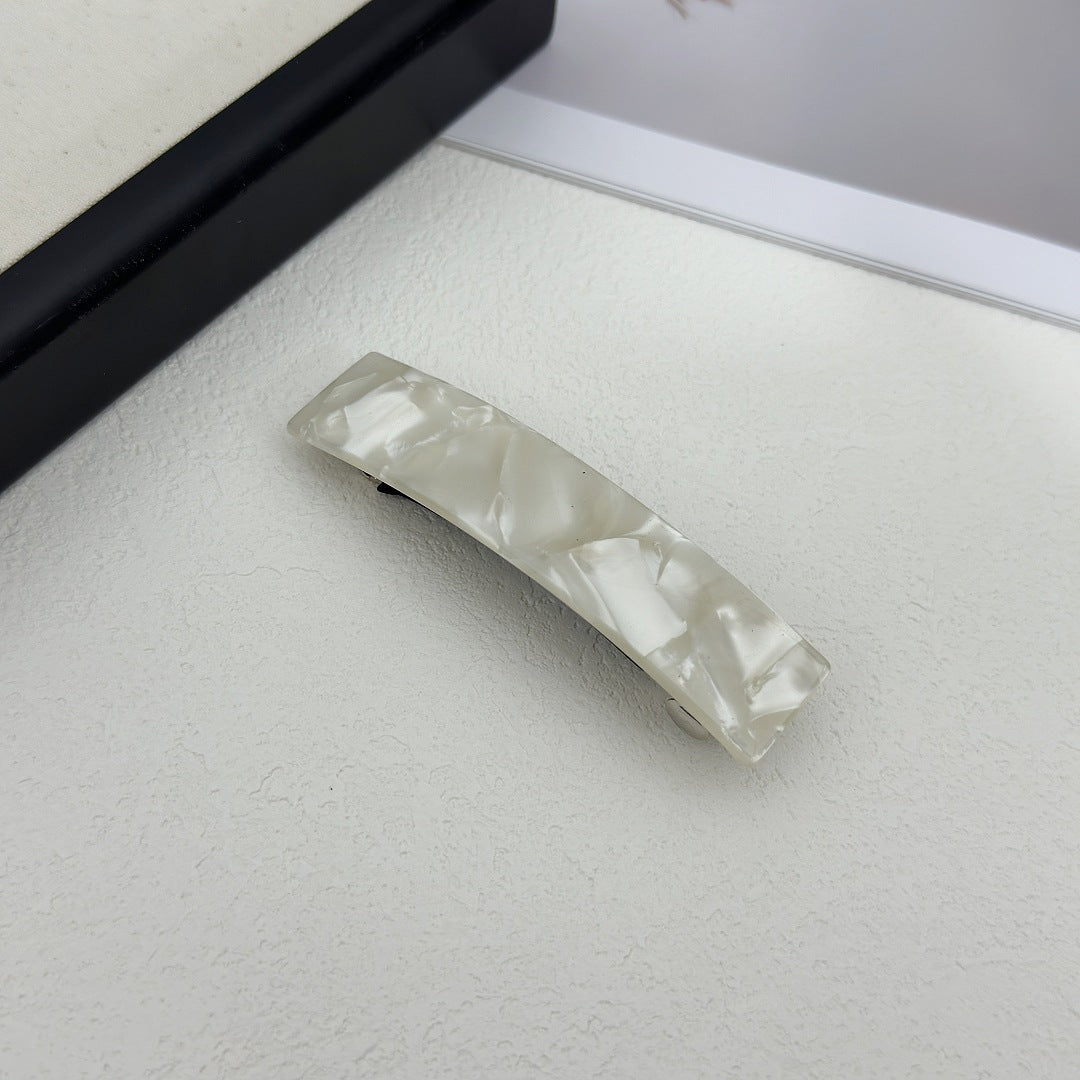 Rectangle resin hair barrette