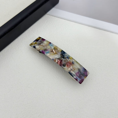 Rectangle resin hair barrette