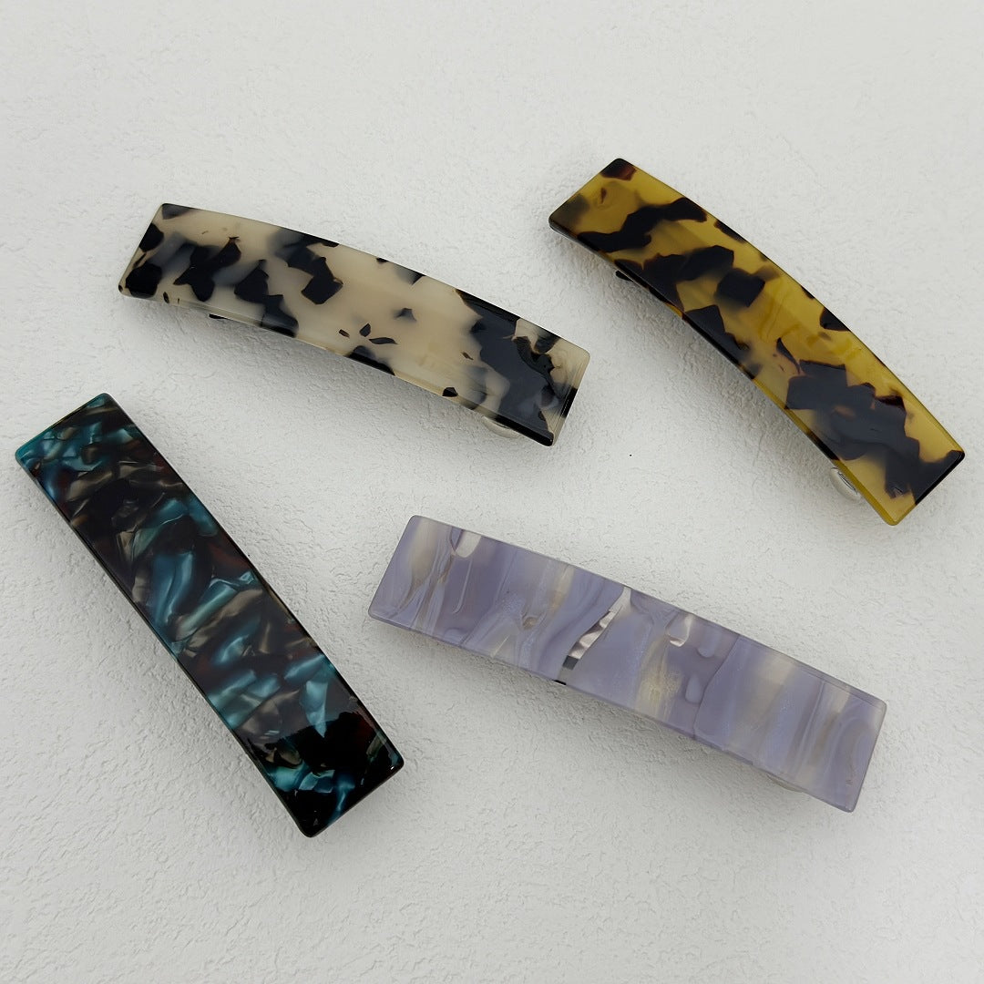 Rectangle resin hair barrette