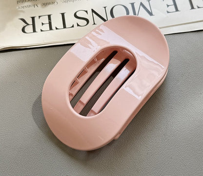Large oval flat hair claw