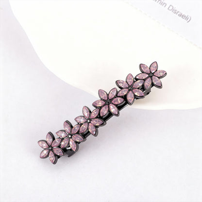 Pink flowers hair barrette