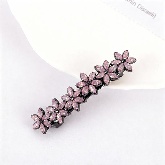 Pink flowers hair barrette