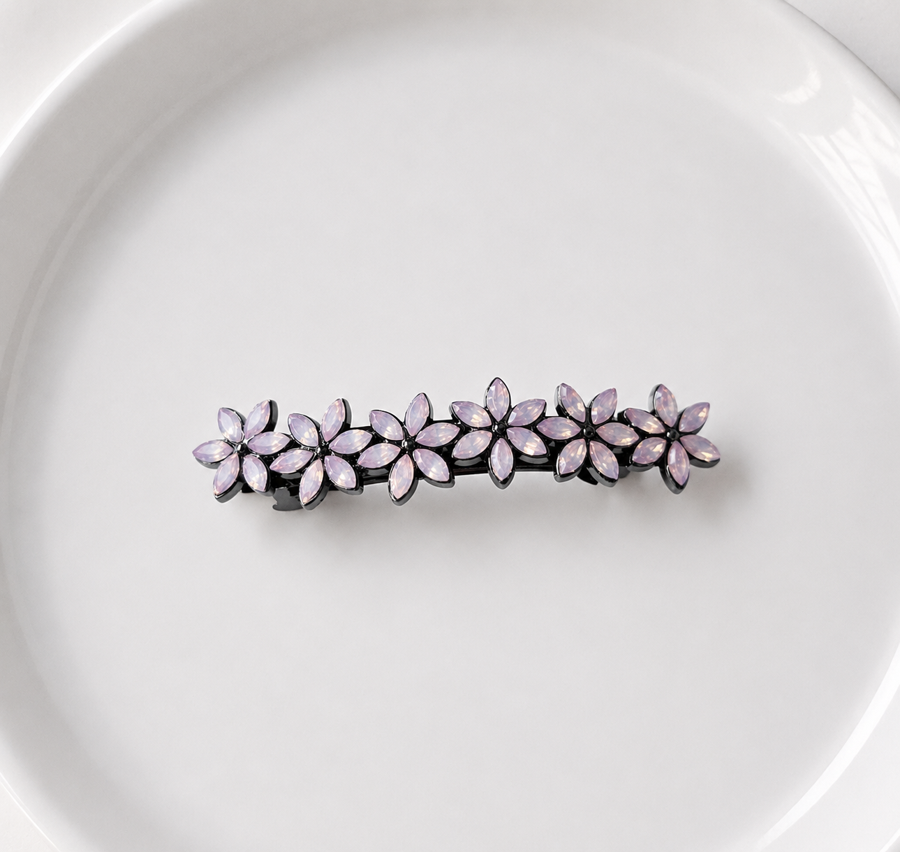 Pink flowers hair barrette