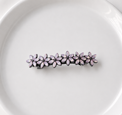 Pink flowers hair barrette