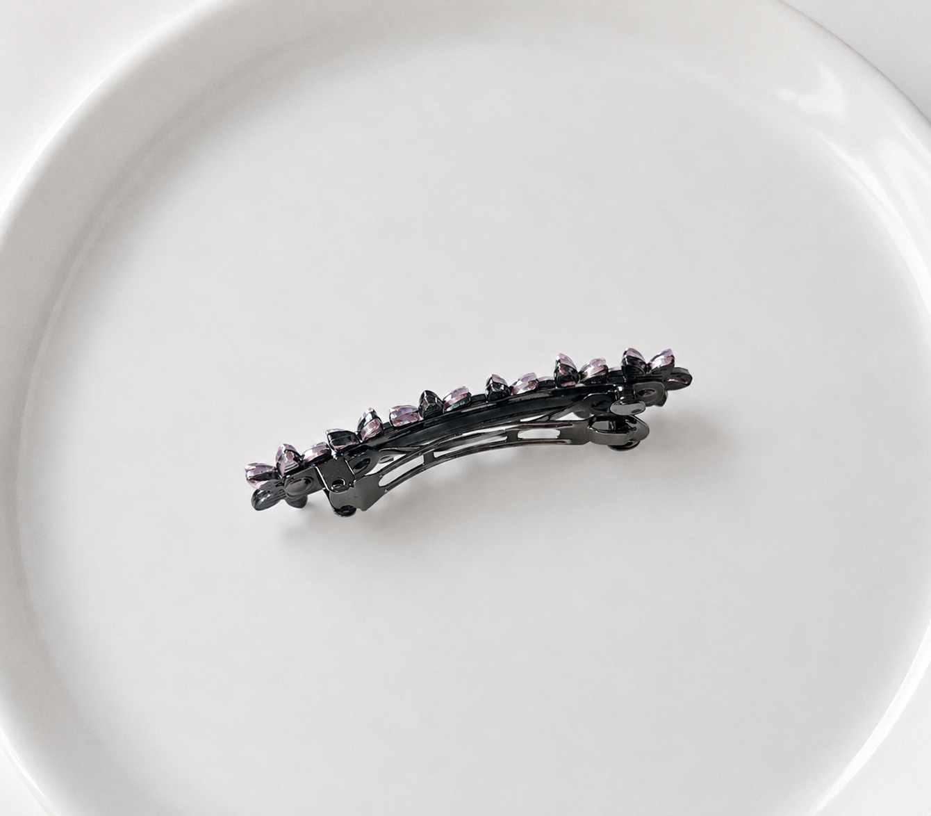 Pink flowers hair barrette