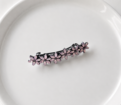 Pink flowers hair barrette