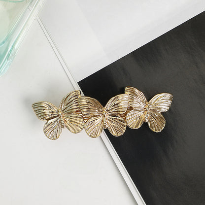 Triple butterflies small hair barrette