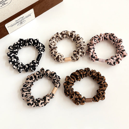 5-pack leopard print hair elastic