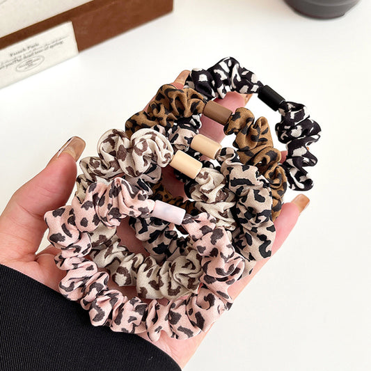 5-pack leopard print hair elastic