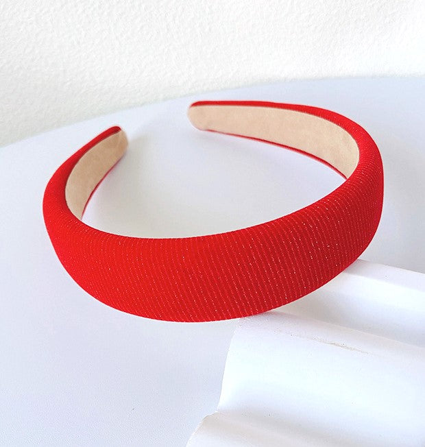 Corrugated glossy velvet headband