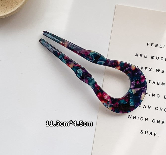 Large resin wavy hair fork