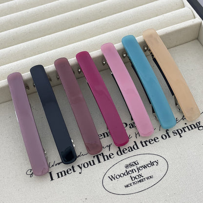 Small resin plain hair barrette