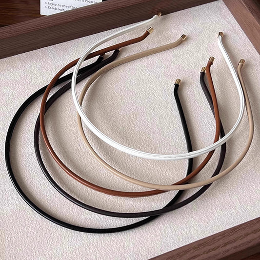 Extra thin tube leather headband