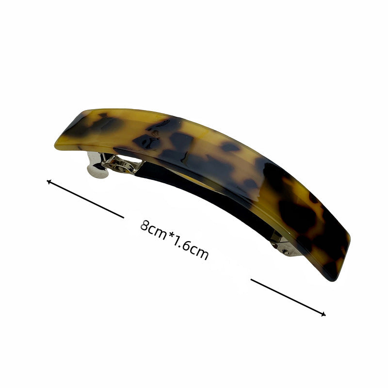 Smooth resin arch rectangle barrette