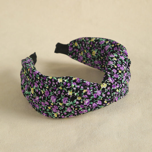 Country flowers print twist top headband