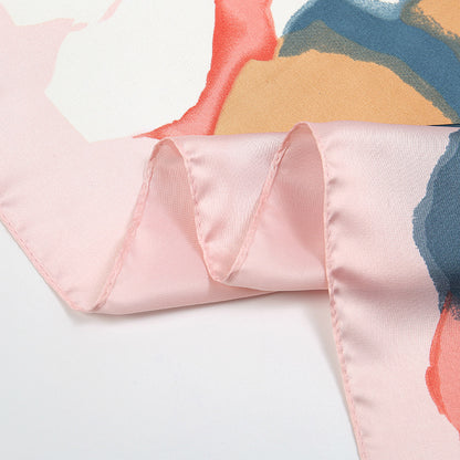 Multicoloured pink square scarf