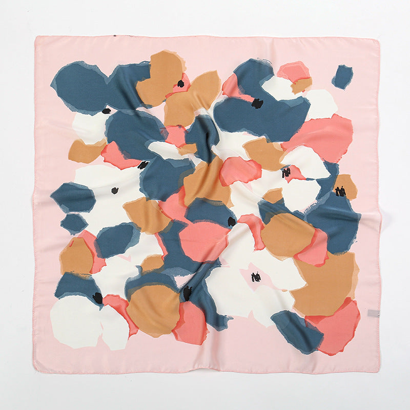 Multicoloured pink square scarf