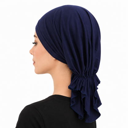 Jersey hair cap with tail