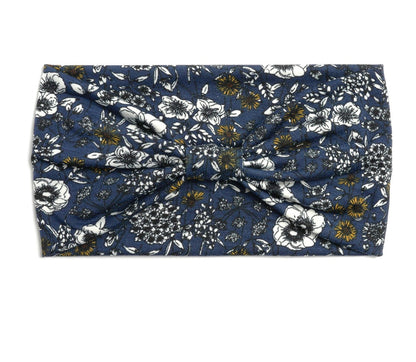 Country flowers print 2-way bandanna hair band