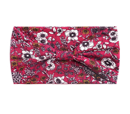 Country flowers print 2-way bandanna hair band