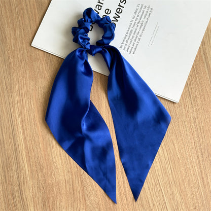 Printed satin scrunchies with scarf