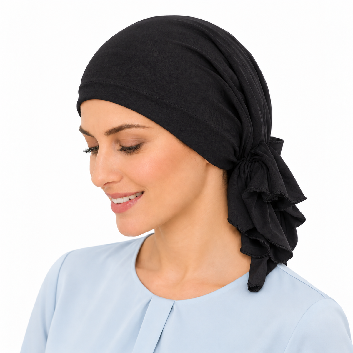 Jersey hair cap with tail