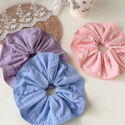 Over-size stitched edge chiffon scrunchies