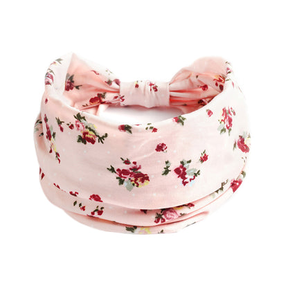 Small flowers printed 2-way knotted bandanna hair band